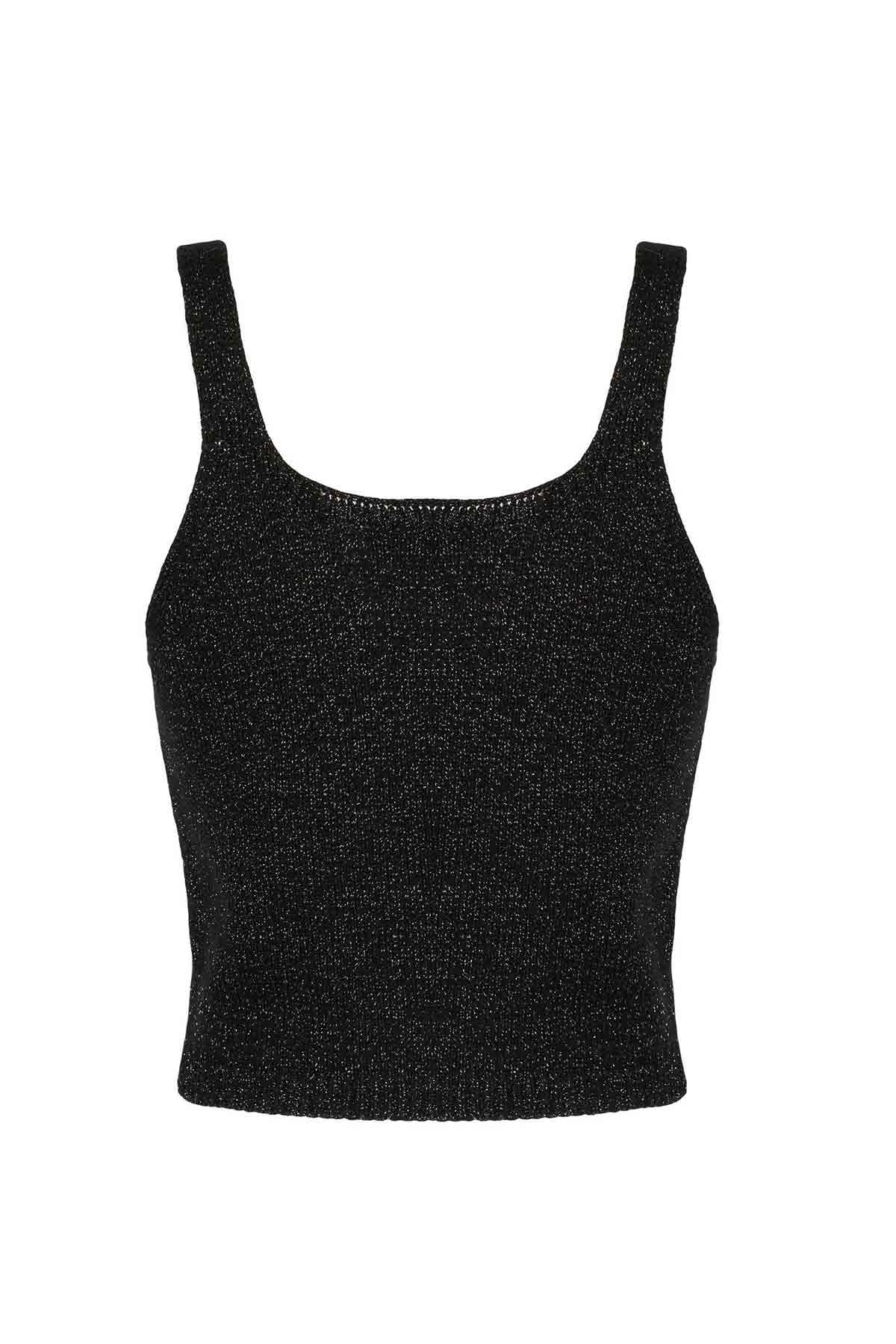 Chiara Ferragni Crop Top Winking Eye Askılı Kaşmirli Triko-Libas Trendy Fashion Store