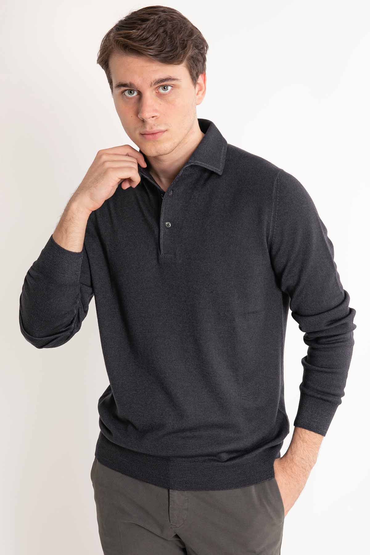 Gran Sasso Düğmeli Yaka Triko-Libas Trendy Fashion Store