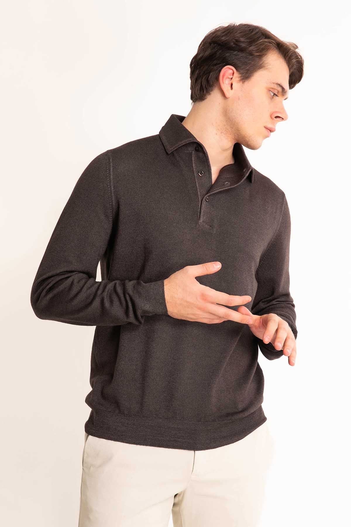 Gran Sasso Düğmeli Yaka Triko-Libas Trendy Fashion Store