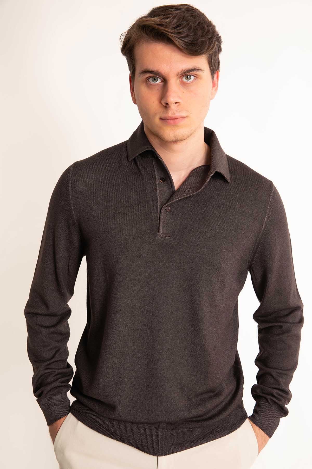 Gran Sasso Düğmeli Yaka Triko-Libas Trendy Fashion Store