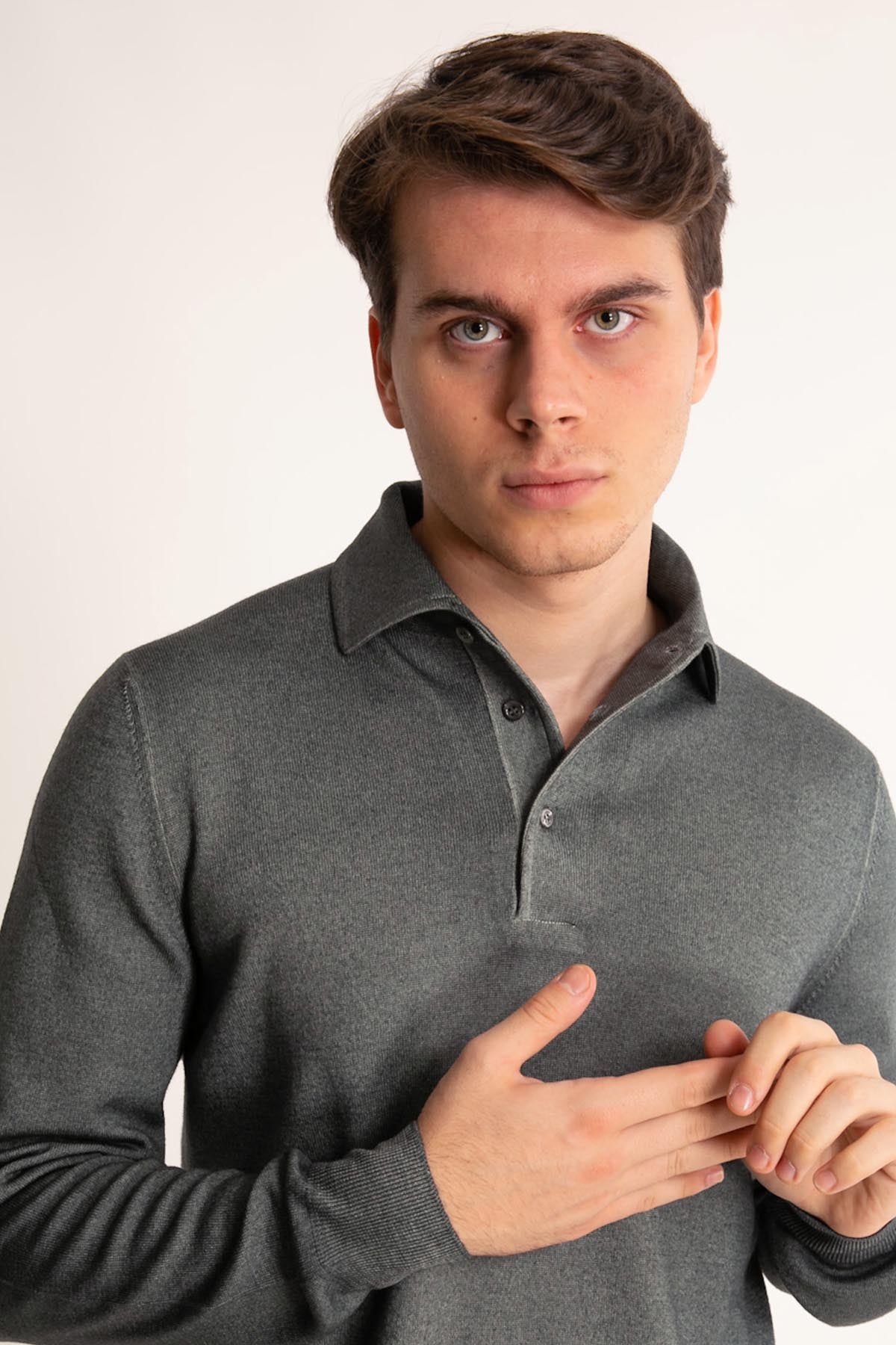 Gran Sasso Düğmeli Yaka Triko-Libas Trendy Fashion Store