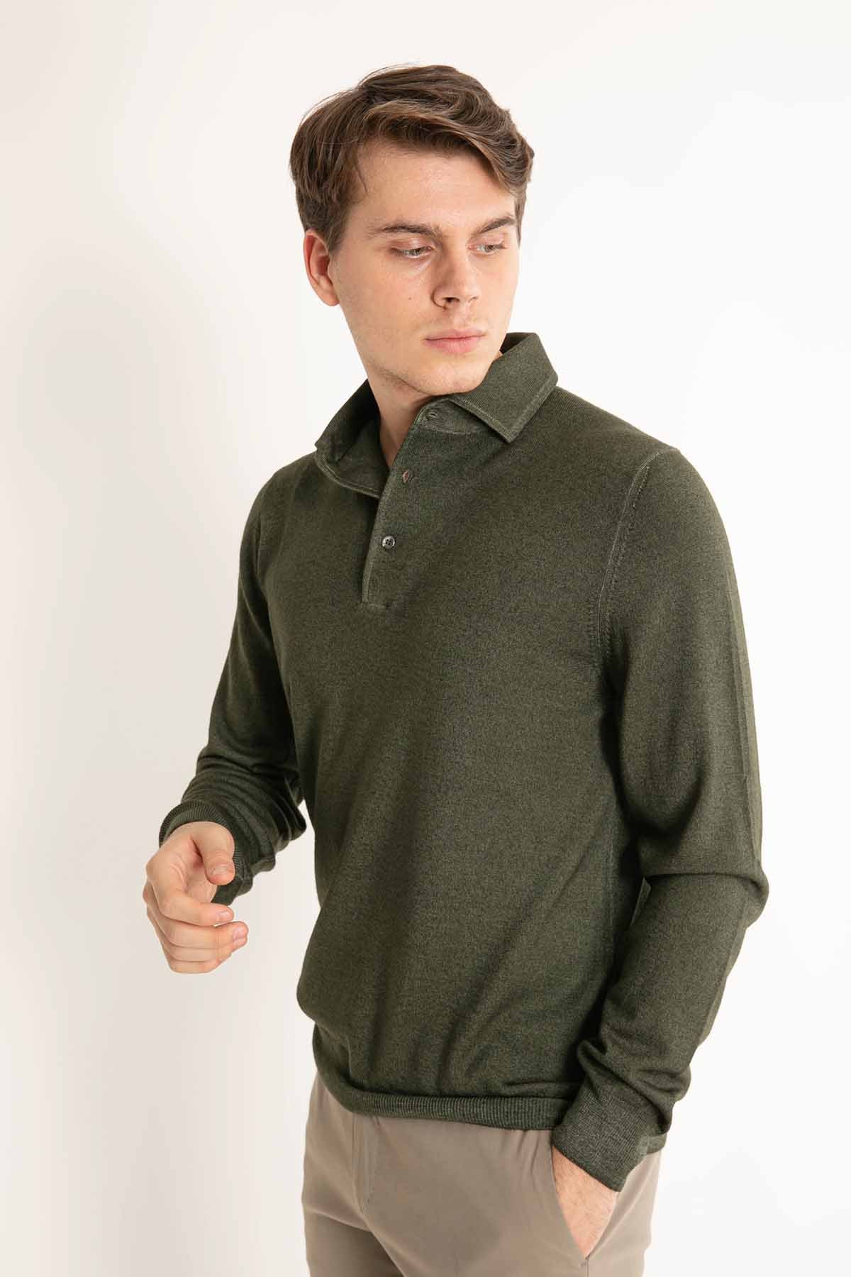 Gran Sasso Düğmeli Yaka Triko-Libas Trendy Fashion Store