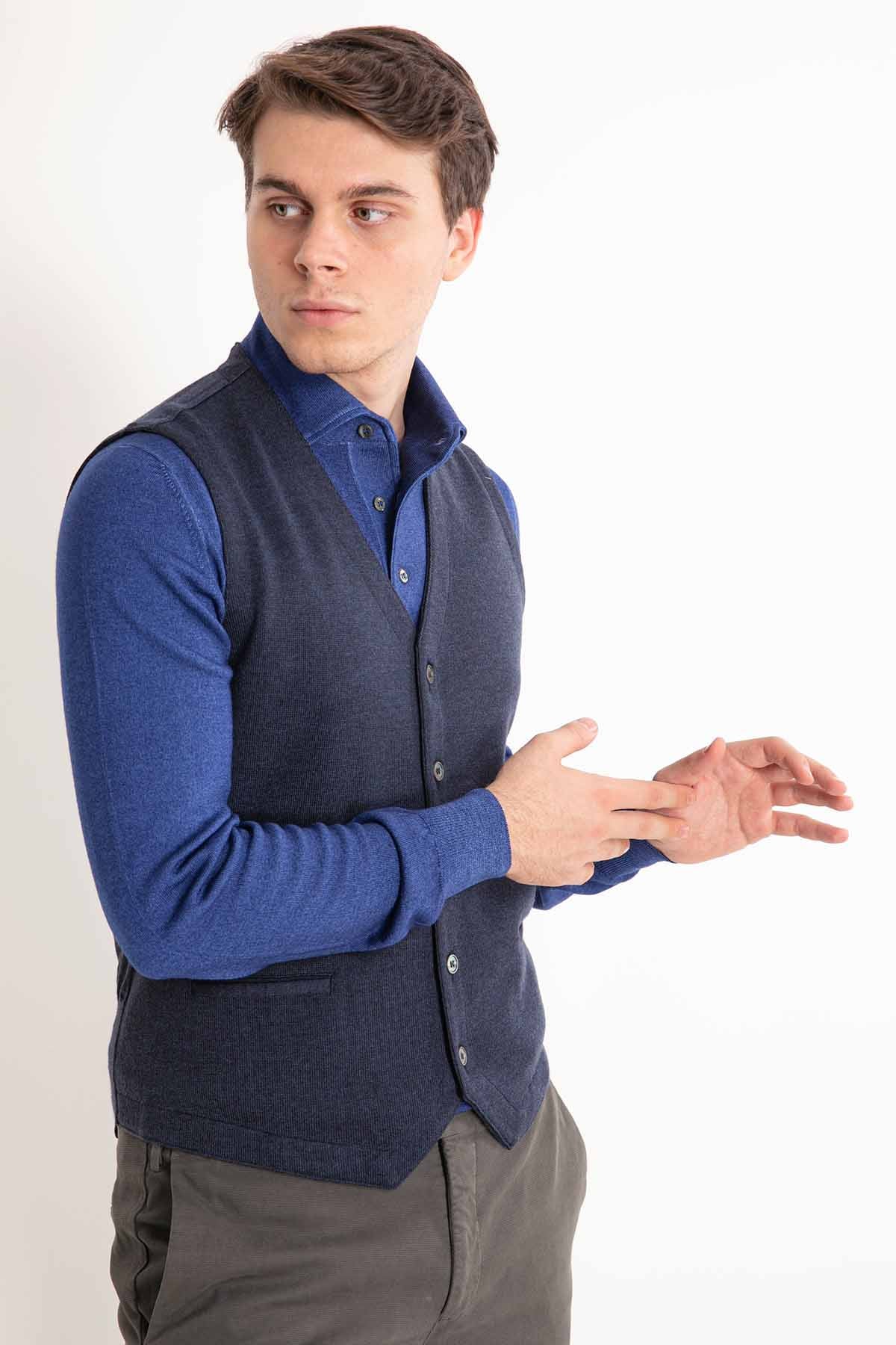 Gran Sasso Düğmeli Triko Yelek-Libas Trendy Fashion Store