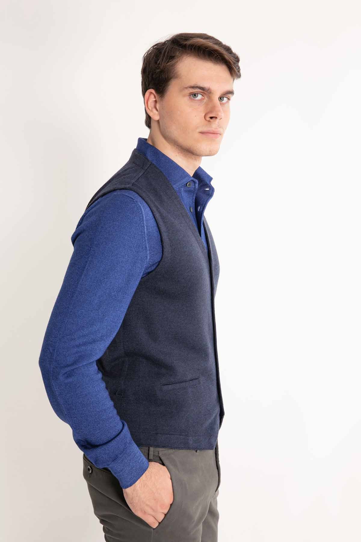 Gran Sasso Düğmeli Triko Yelek-Libas Trendy Fashion Store