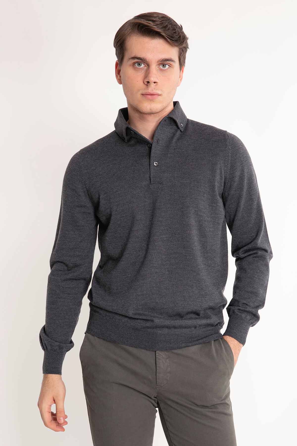 Gran Sasso Düğmeli Yaka Triko-Libas Trendy Fashion Store