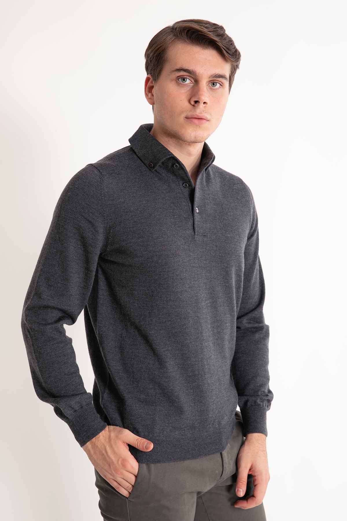 Gran Sasso Düğmeli Yaka Triko-Libas Trendy Fashion Store