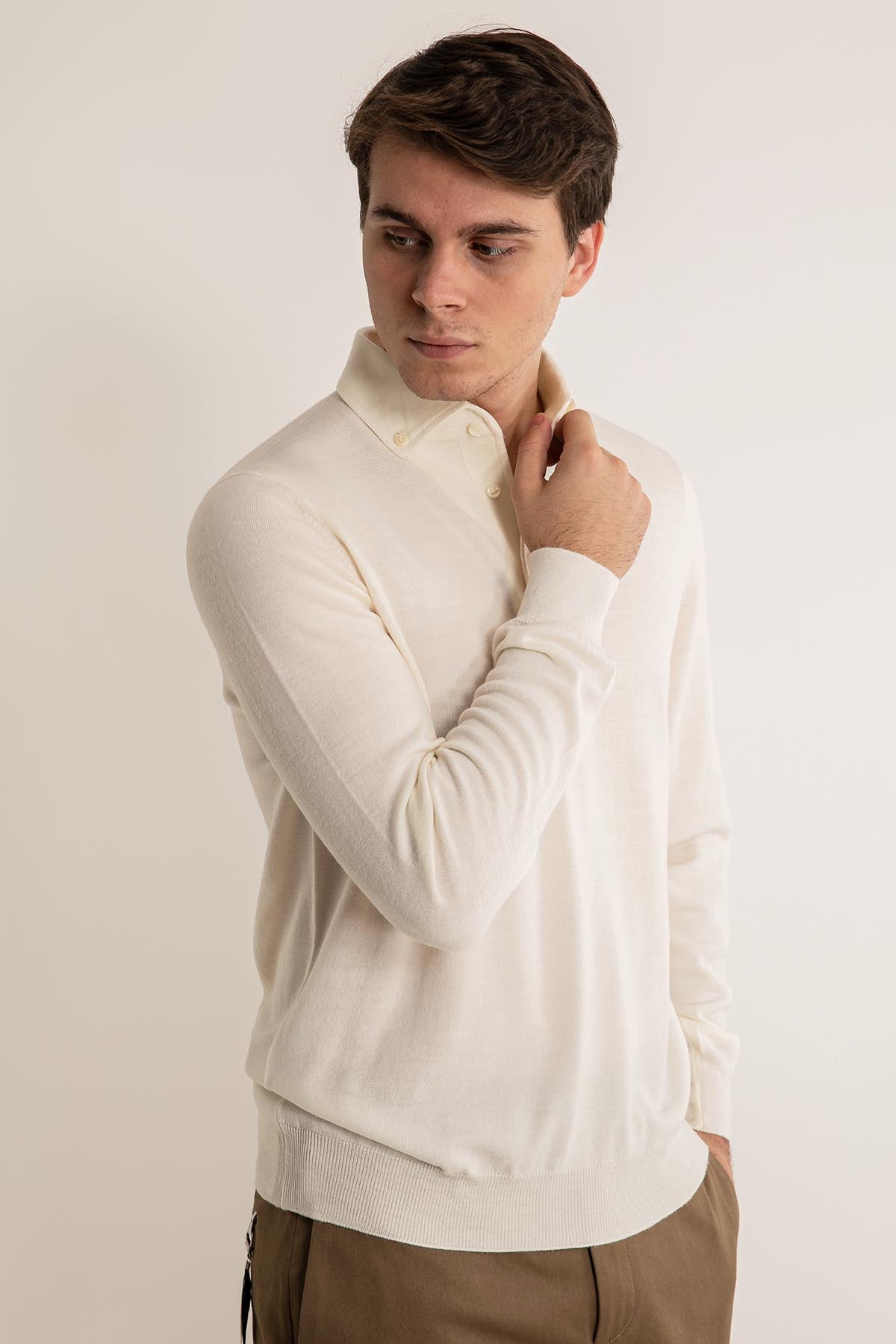 Gran Sasso Düğmeli Yaka Triko-Libas Trendy Fashion Store