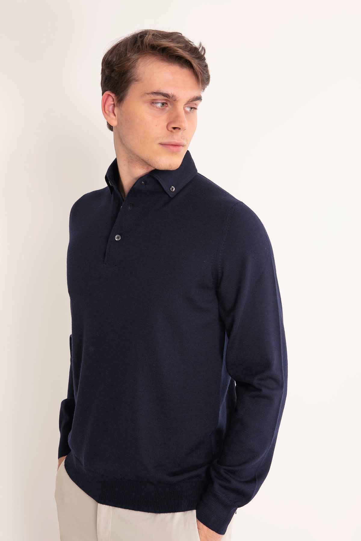 Gran Sasso Düğmeli Yaka Triko-Libas Trendy Fashion Store