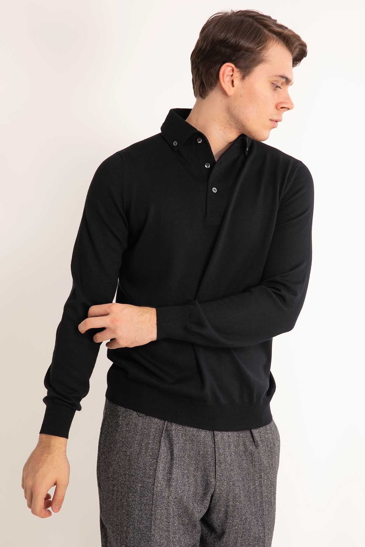 Gran Sasso Düğmeli Yaka Triko-Libas Trendy Fashion Store