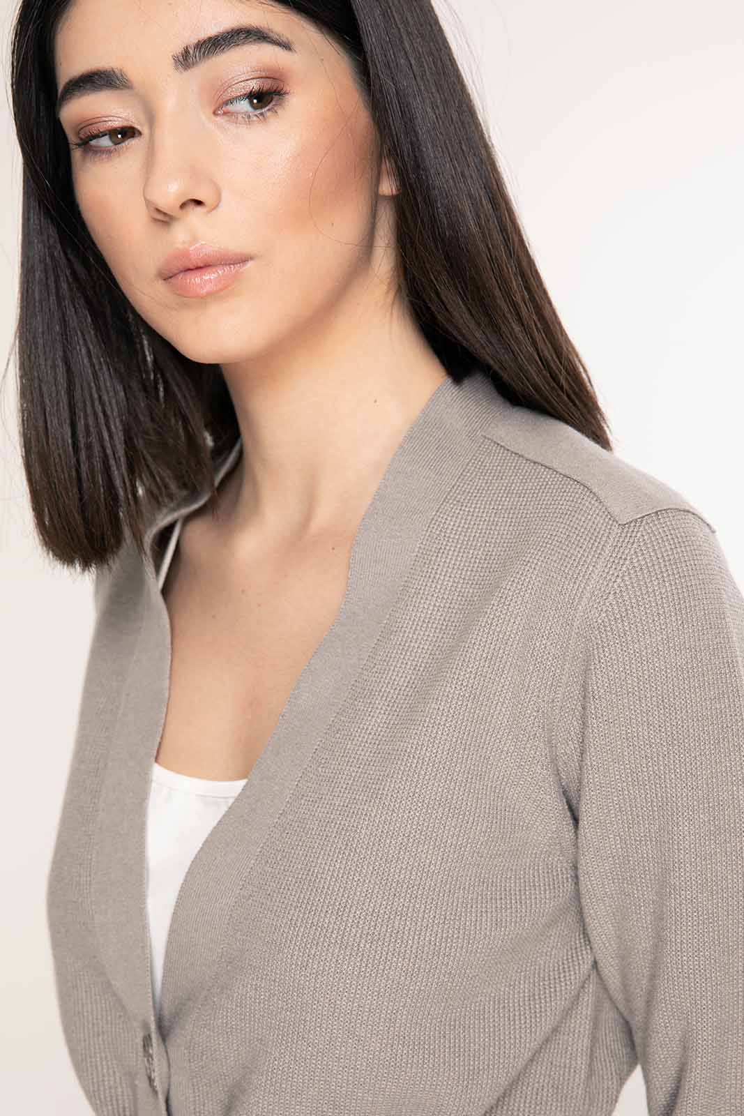 Tonet Belden Kuşaklı İpek ve Kaşmirli Triko Ceket-Libas Trendy Fashion Store