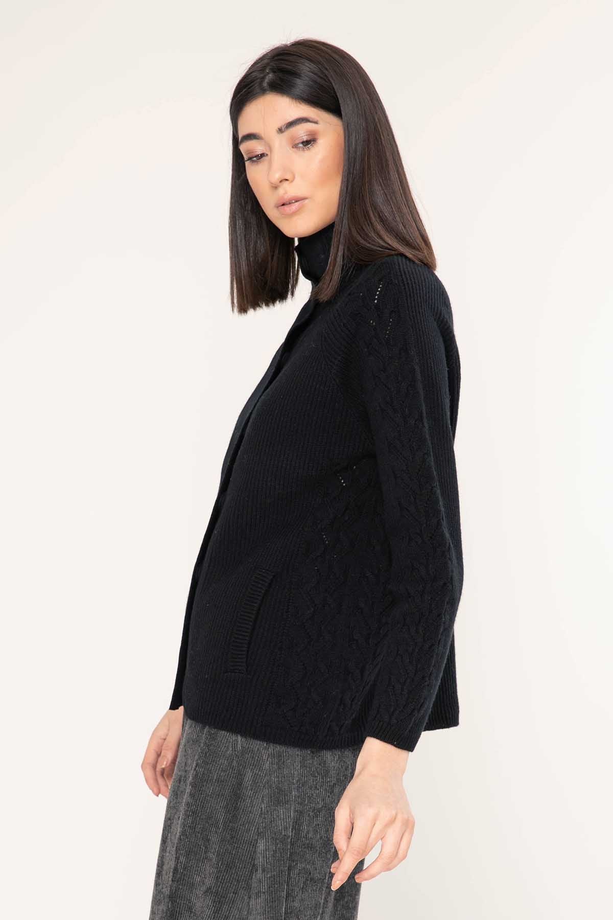 Tonet İpek ve Kaşmirli Triko Ceket-Libas Trendy Fashion Store