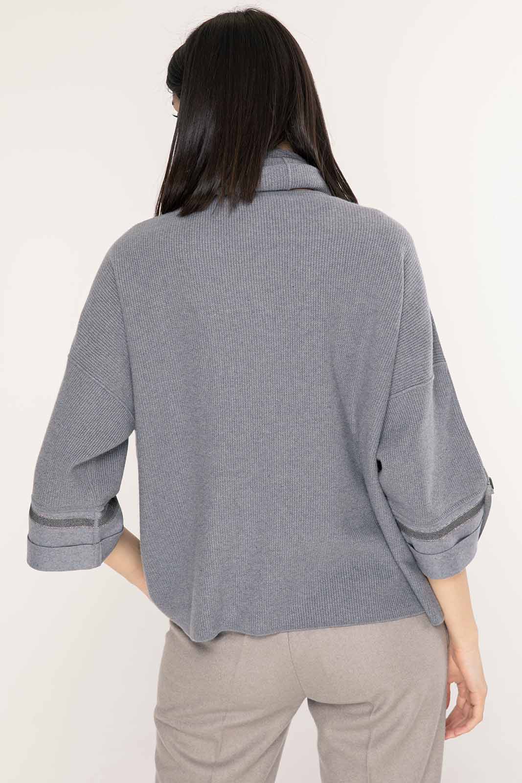 Tonet Çıkarılabilir Yaka Aksesuarlı İpek ve Kaşmirli Triko