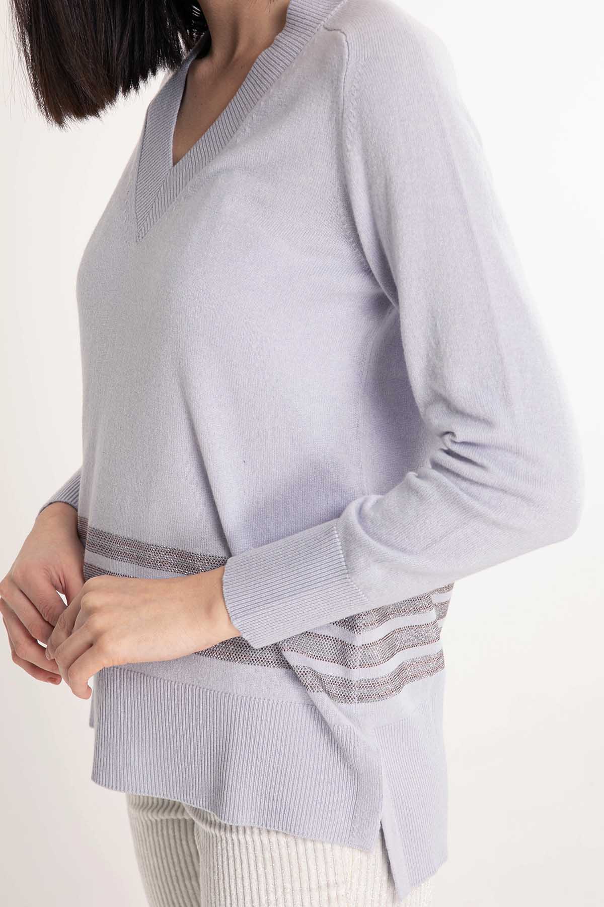 Tonet V Yakalı İpek ve Kaşmirli Triko-Libas Trendy Fashion Store