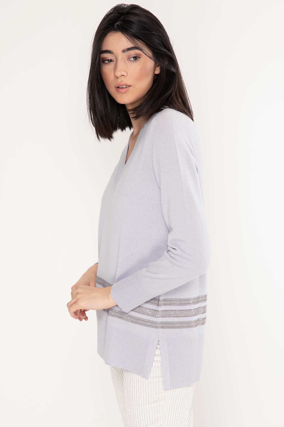 Tonet V Yakalı İpek ve Kaşmirli Triko-Libas Trendy Fashion Store