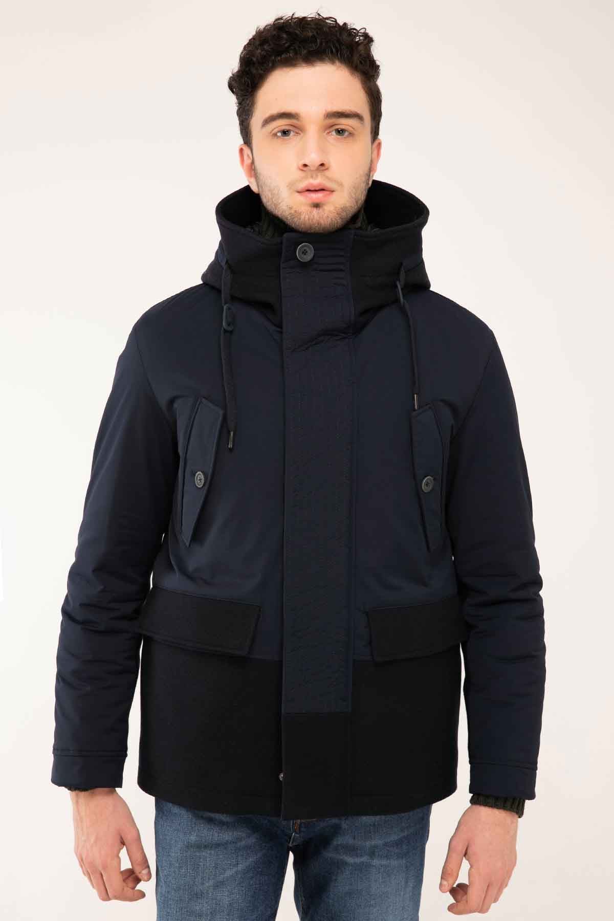 Herno Kaşe Kombinasyonlu Kapüşonlu Mont-Libas Trendy Fashion Store