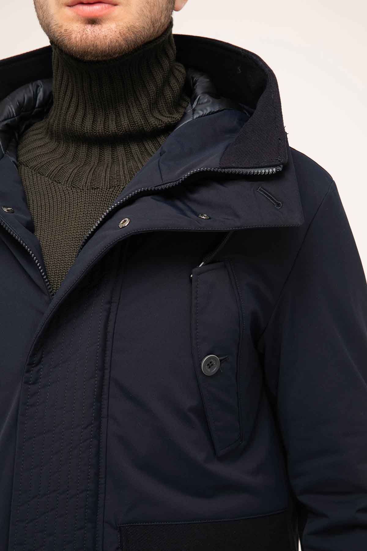 Herno Kaşe Kombinasyonlu Kapüşonlu Mont-Libas Trendy Fashion Store