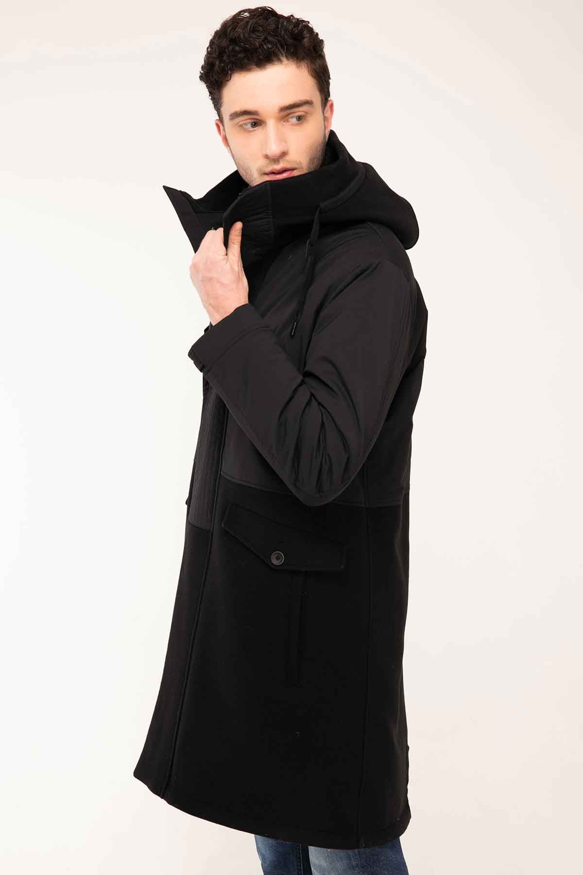 Herno Kaşe Kombinasyonlu Kaban-Libas Trendy Fashion Store