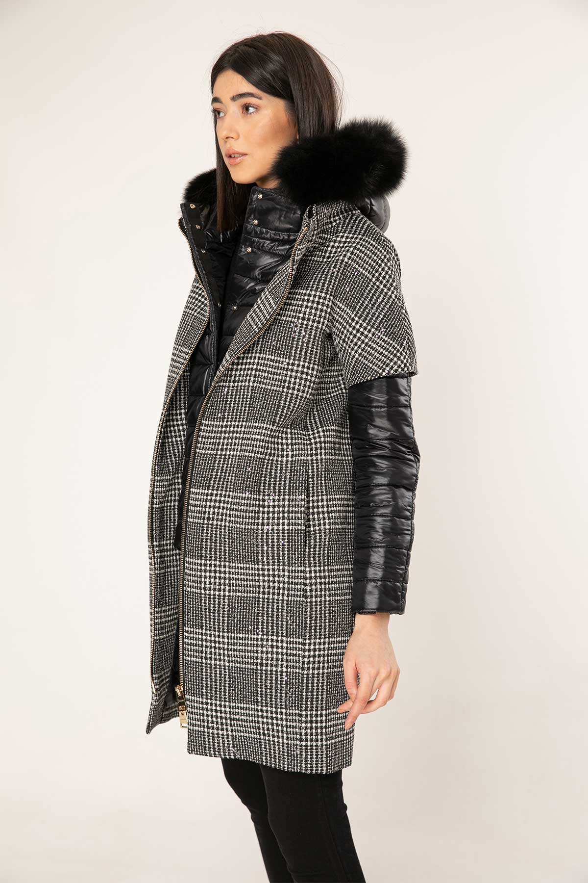 Herno Pied De Poule Manto-Libas Trendy Fashion Store