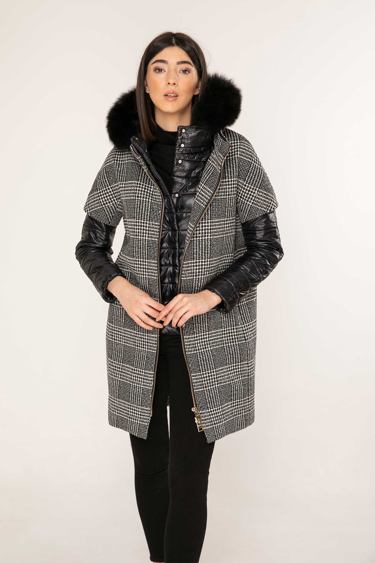 Herno Pied De Poule Manto-Libas Trendy Fashion Store