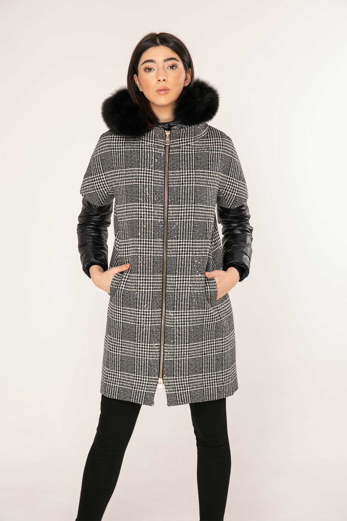 Herno Pied De Poule Manto-Libas Trendy Fashion Store