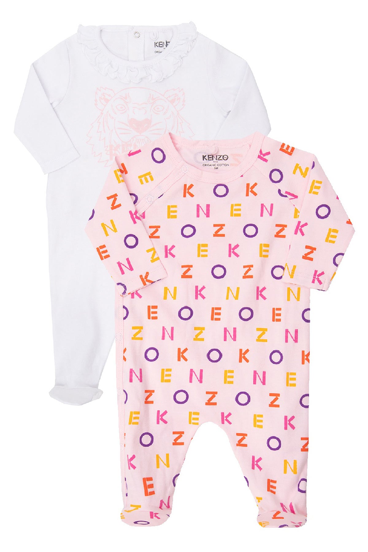 Kenzo 6-12 Ay Kız Kaplan Logolu ve Monogram Tulum Set-Libas Trendy Fashion Store