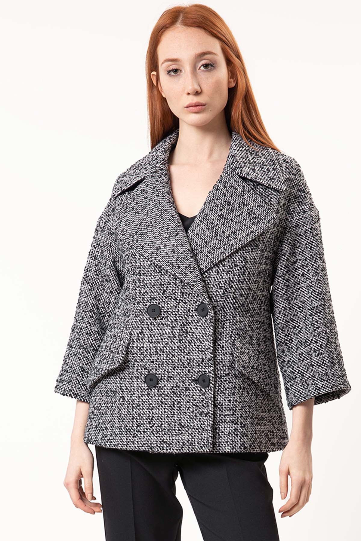 Mapa Kruvaze Geniş Yaka Kaban-Libas Trendy Fashion Store