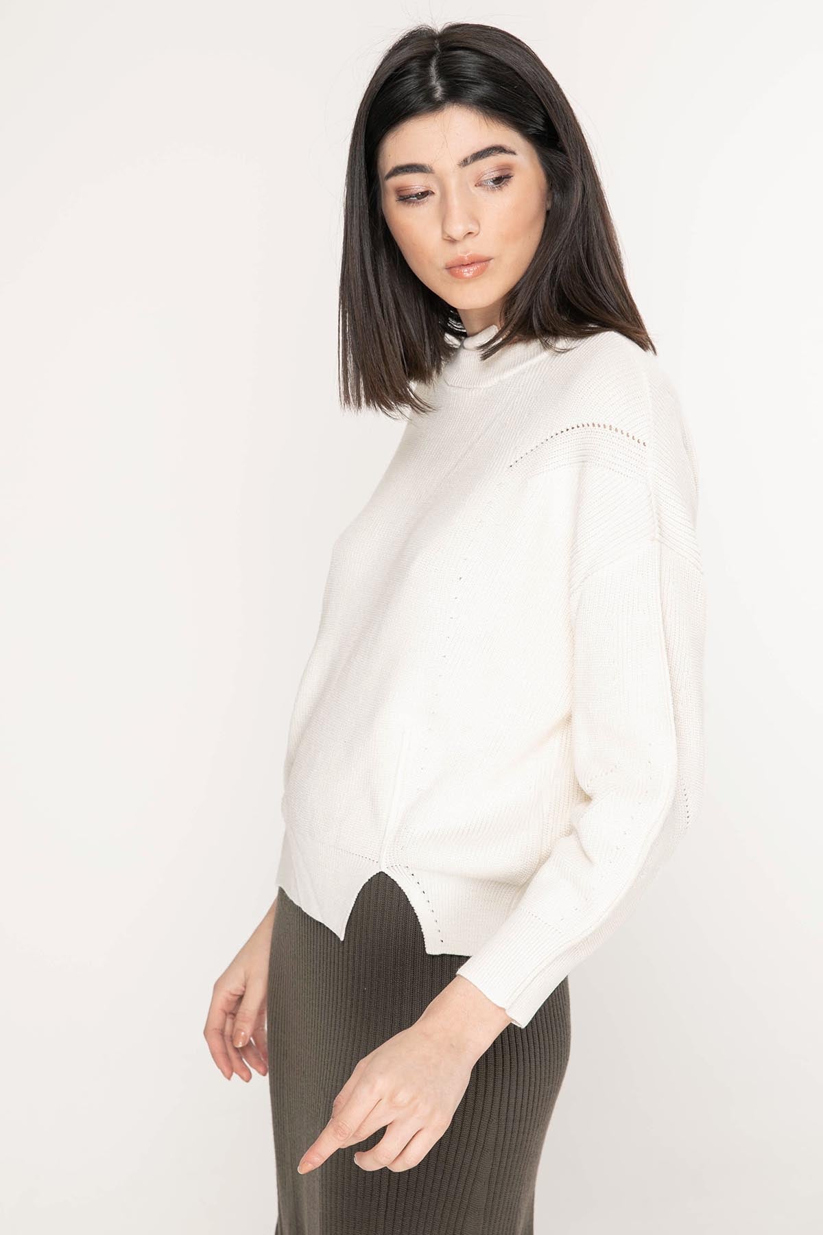 Crea Concept Yuvarlak Yaka Düşük Omuz Triko-Libas Trendy Fashion Store