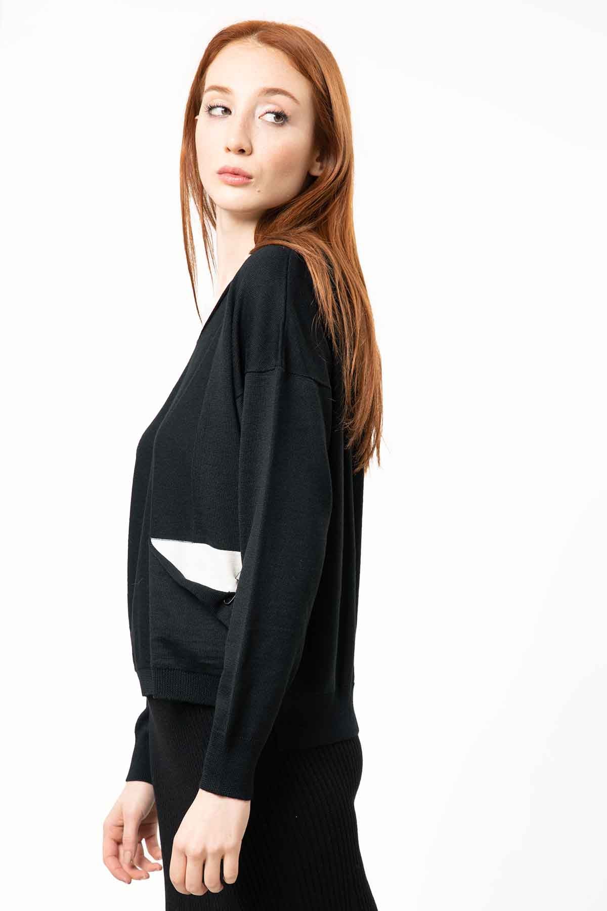 Crea Concept V Yaka Cep Detaylı Triko-Libas Trendy Fashion Store