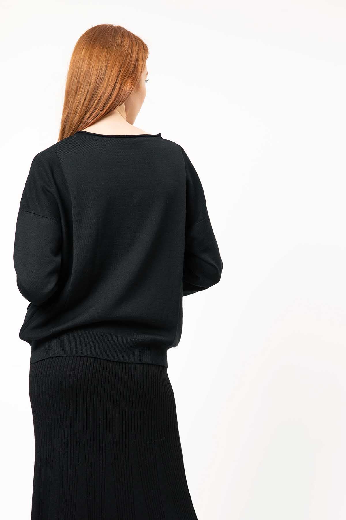 Crea Concept V Yaka Cep Detaylı Triko-Libas Trendy Fashion Store