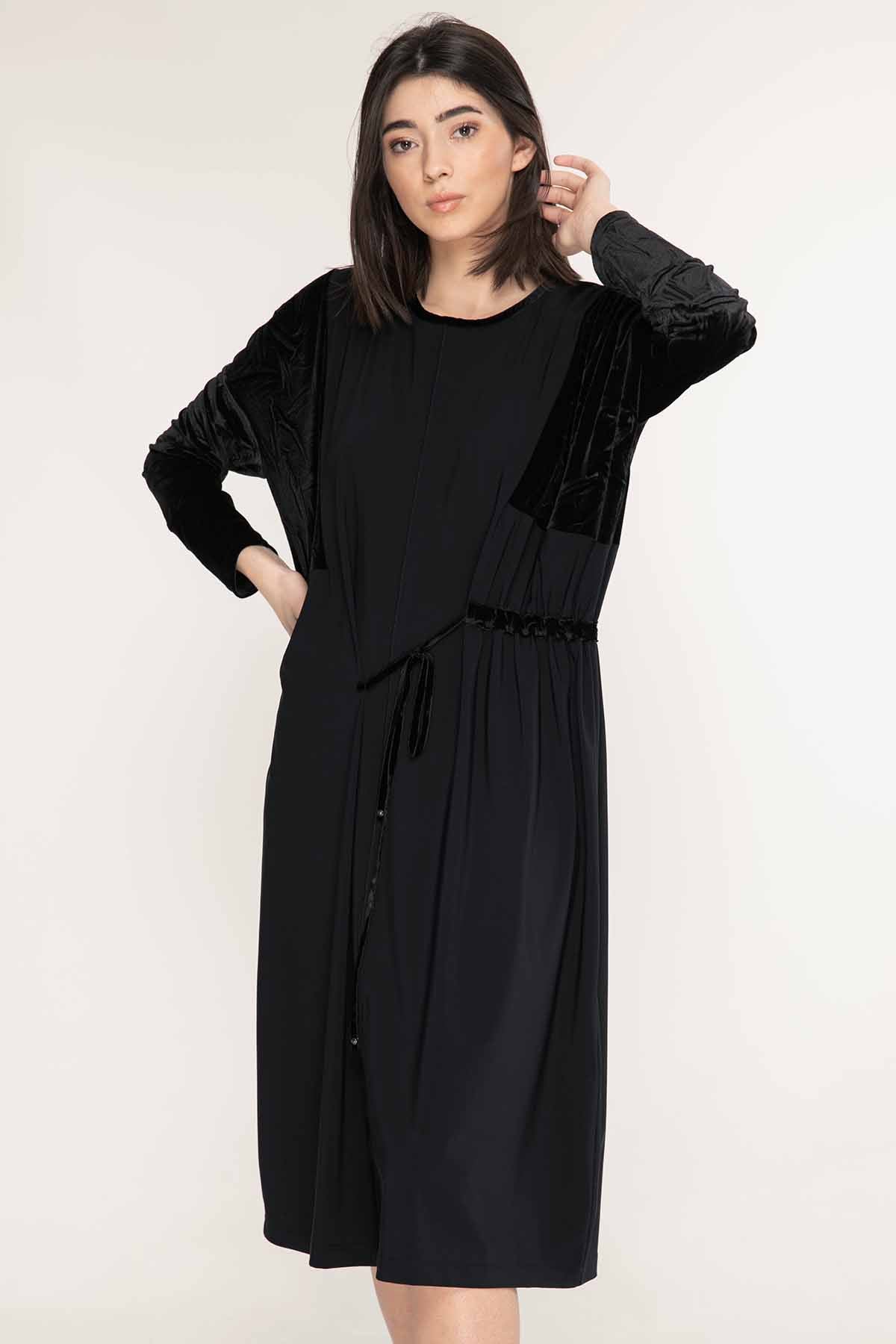 Crea Concept Kadife Detaylı Elbise-Libas Trendy Fashion Store