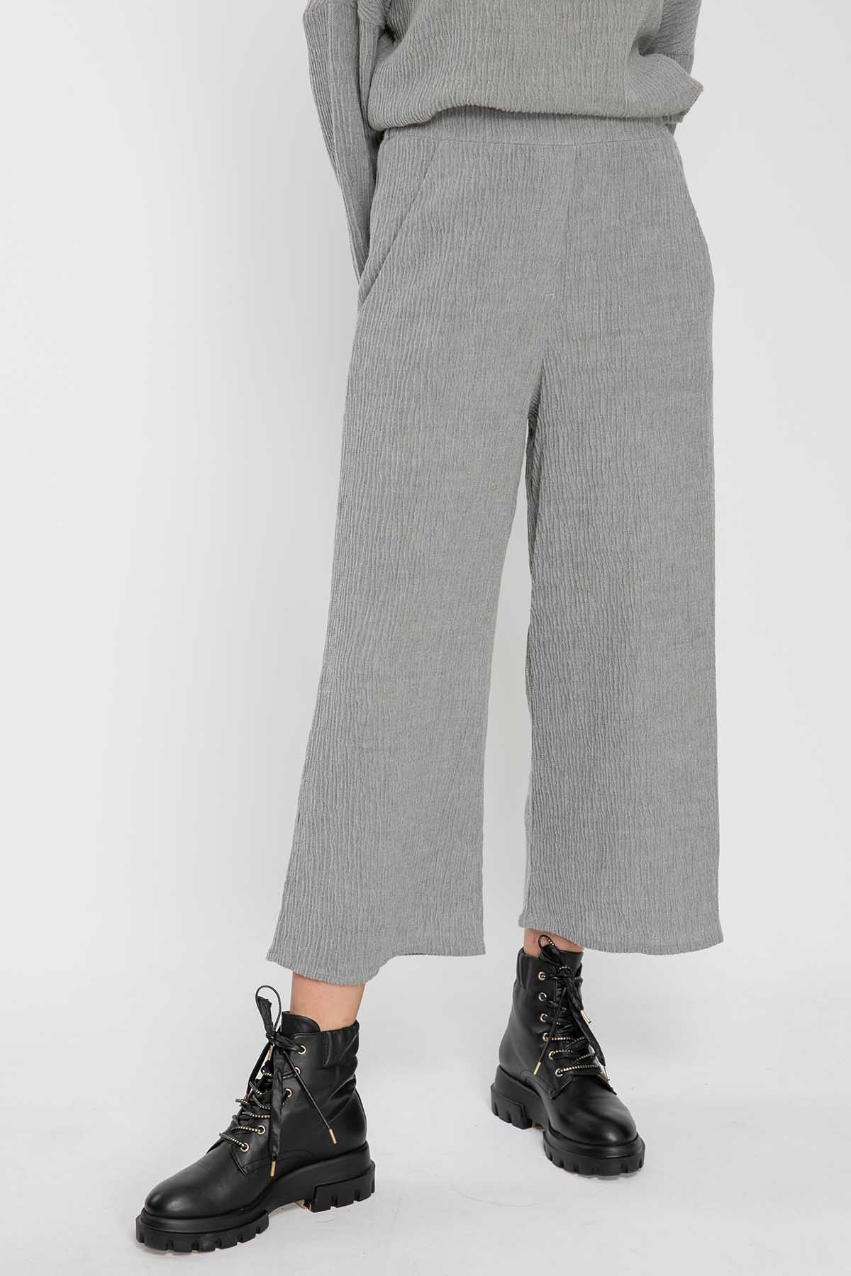 Crea Concept Geniş Crop Gofre Pantolon-Libas Trendy Fashion Store