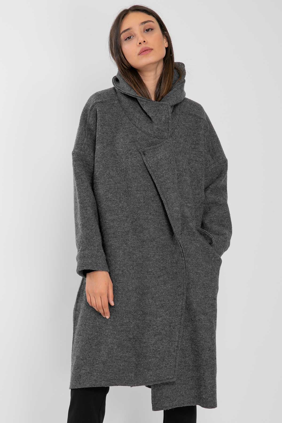 Crea Concept Oversize Yün Kaban-Libas Trendy Fashion Store