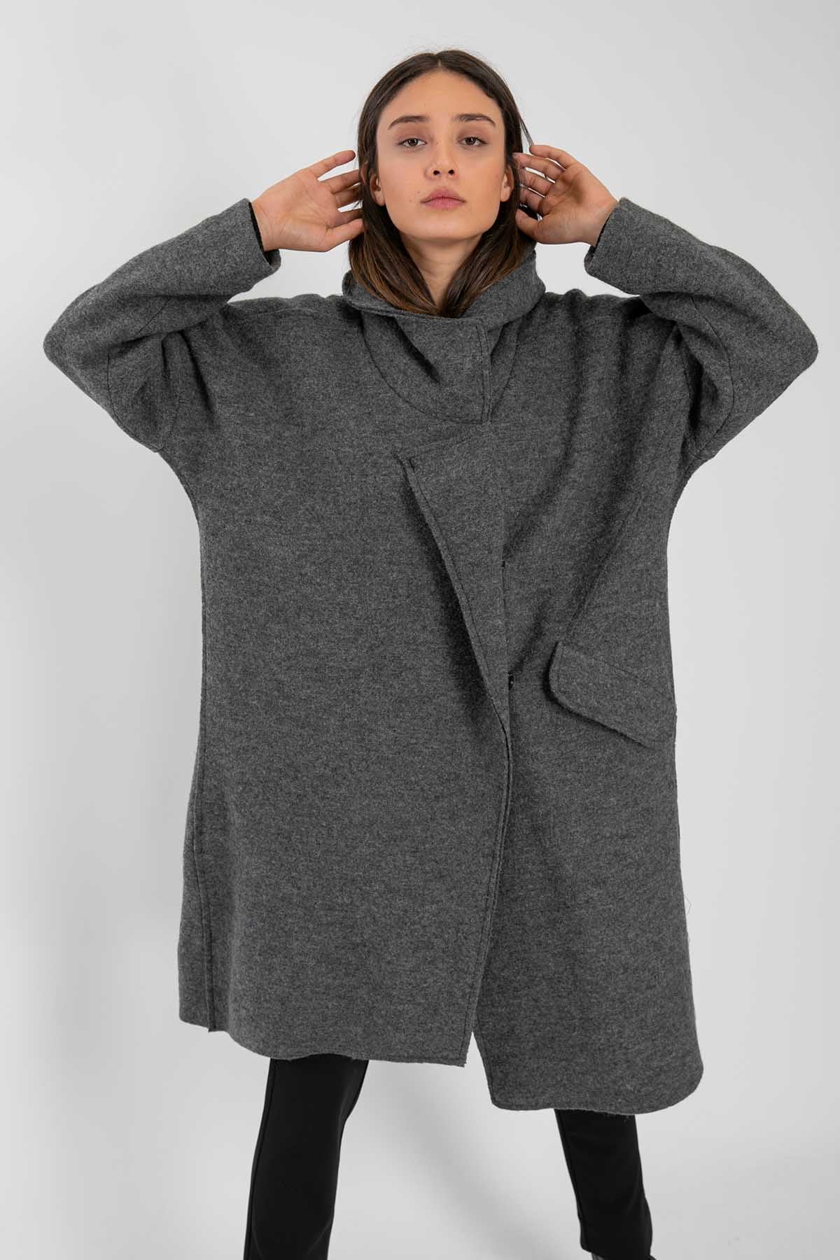 Crea Concept Oversize Yün Kaban-Libas Trendy Fashion Store