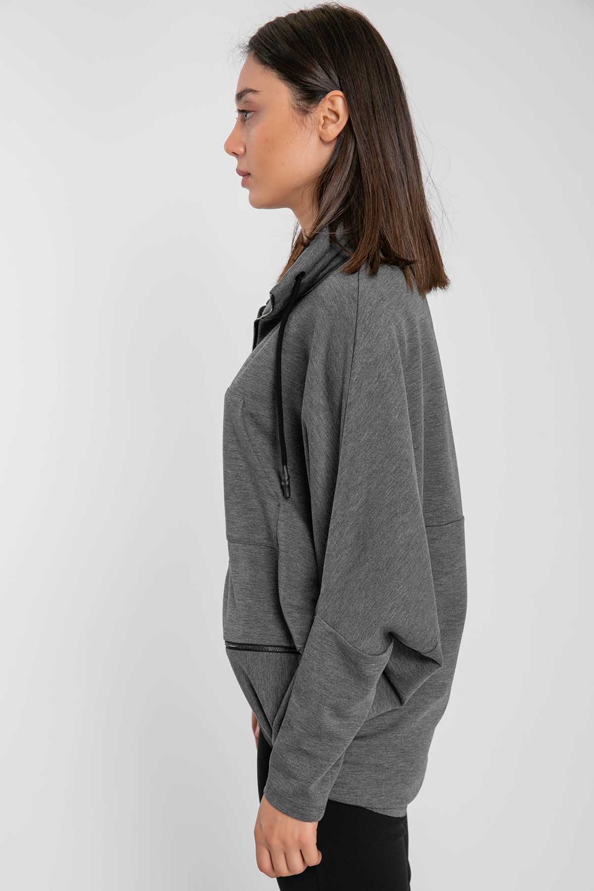 Crea Concept Fermuarlı Oversize Ceket-Libas Trendy Fashion Store