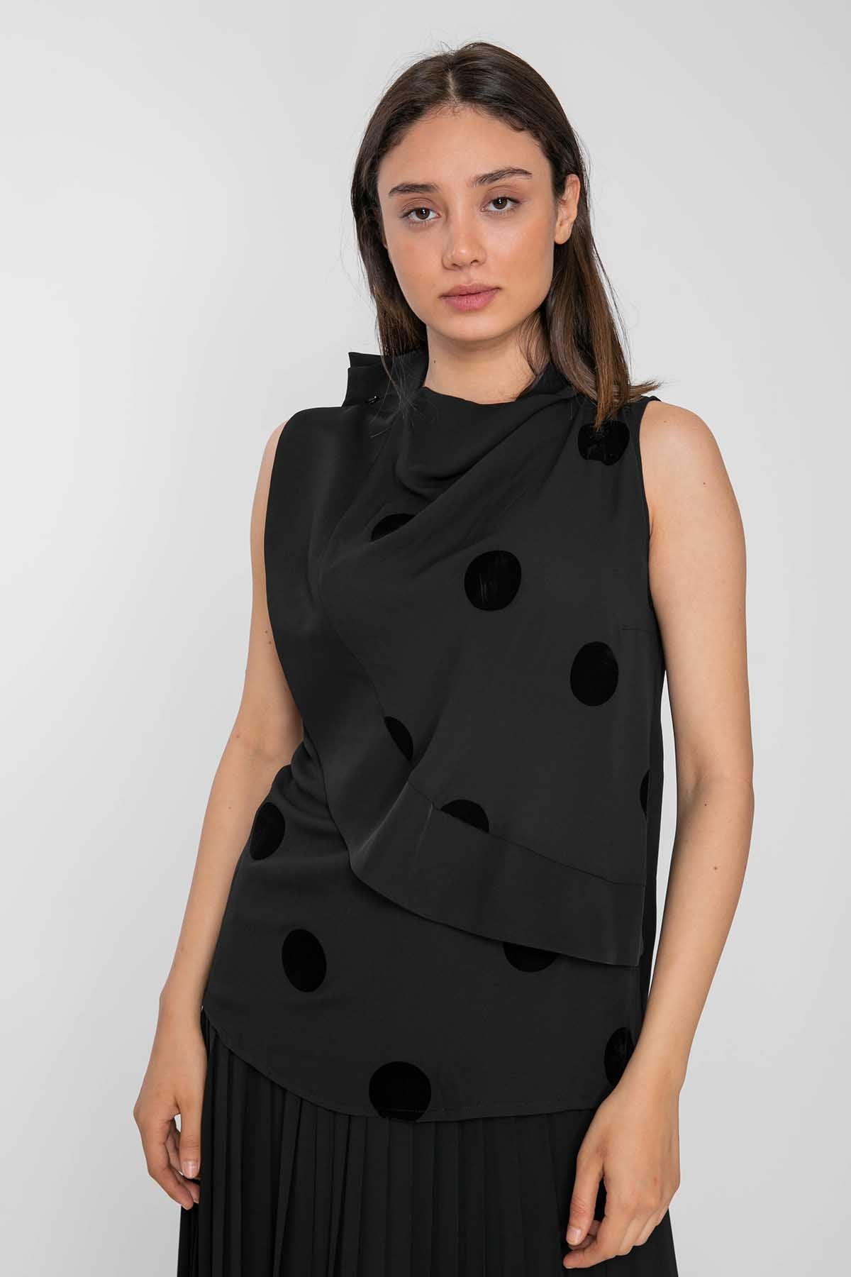 Crea Concept Volanlı ve Puantiyeli Bluz-Libas Trendy Fashion Store