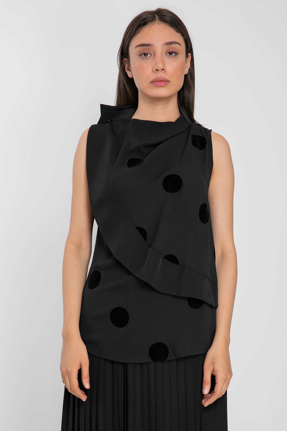 Crea Concept Volanlı ve Puantiyeli Bluz-Libas Trendy Fashion Store