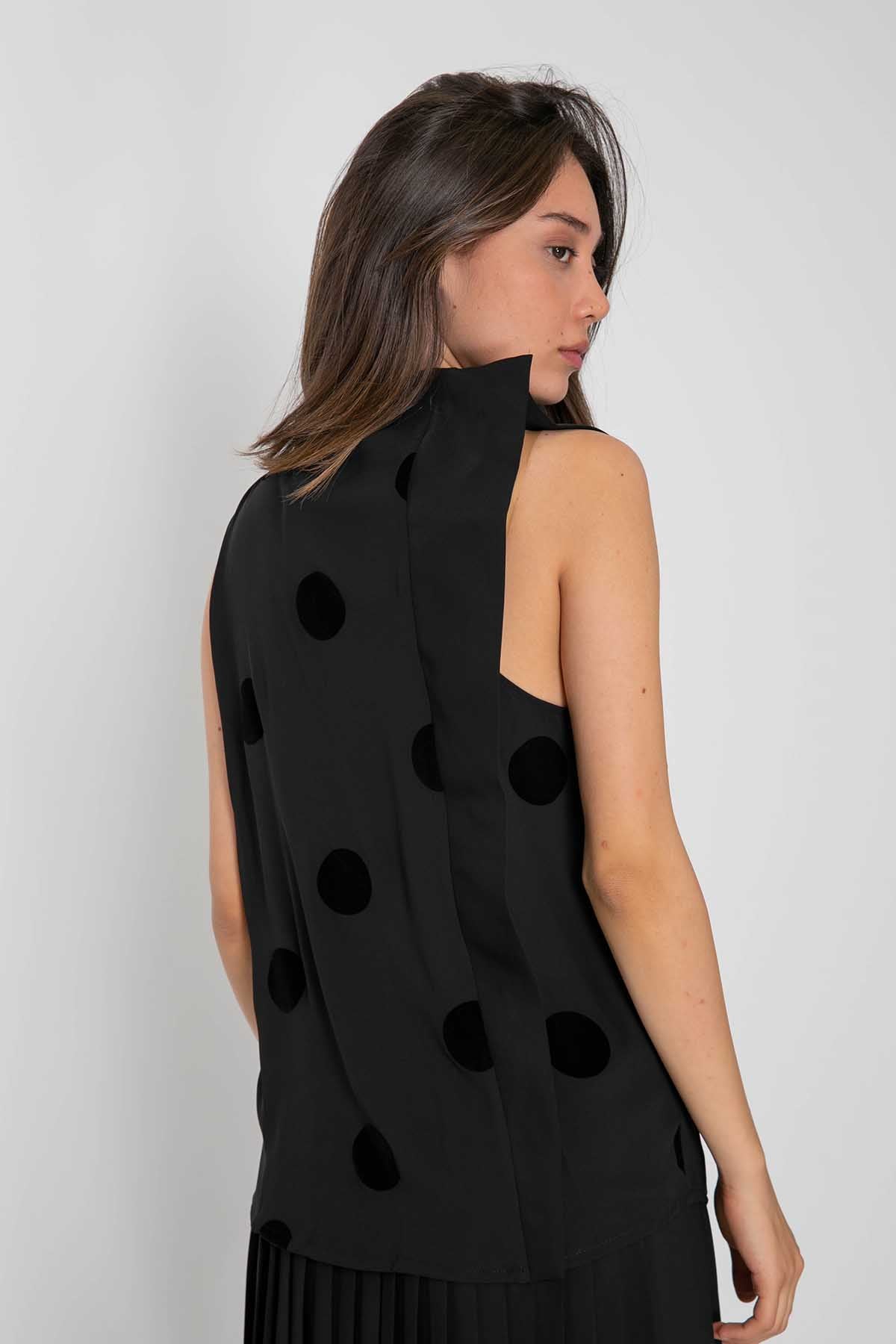 Crea Concept Volanlı ve Puantiyeli Bluz-Libas Trendy Fashion Store