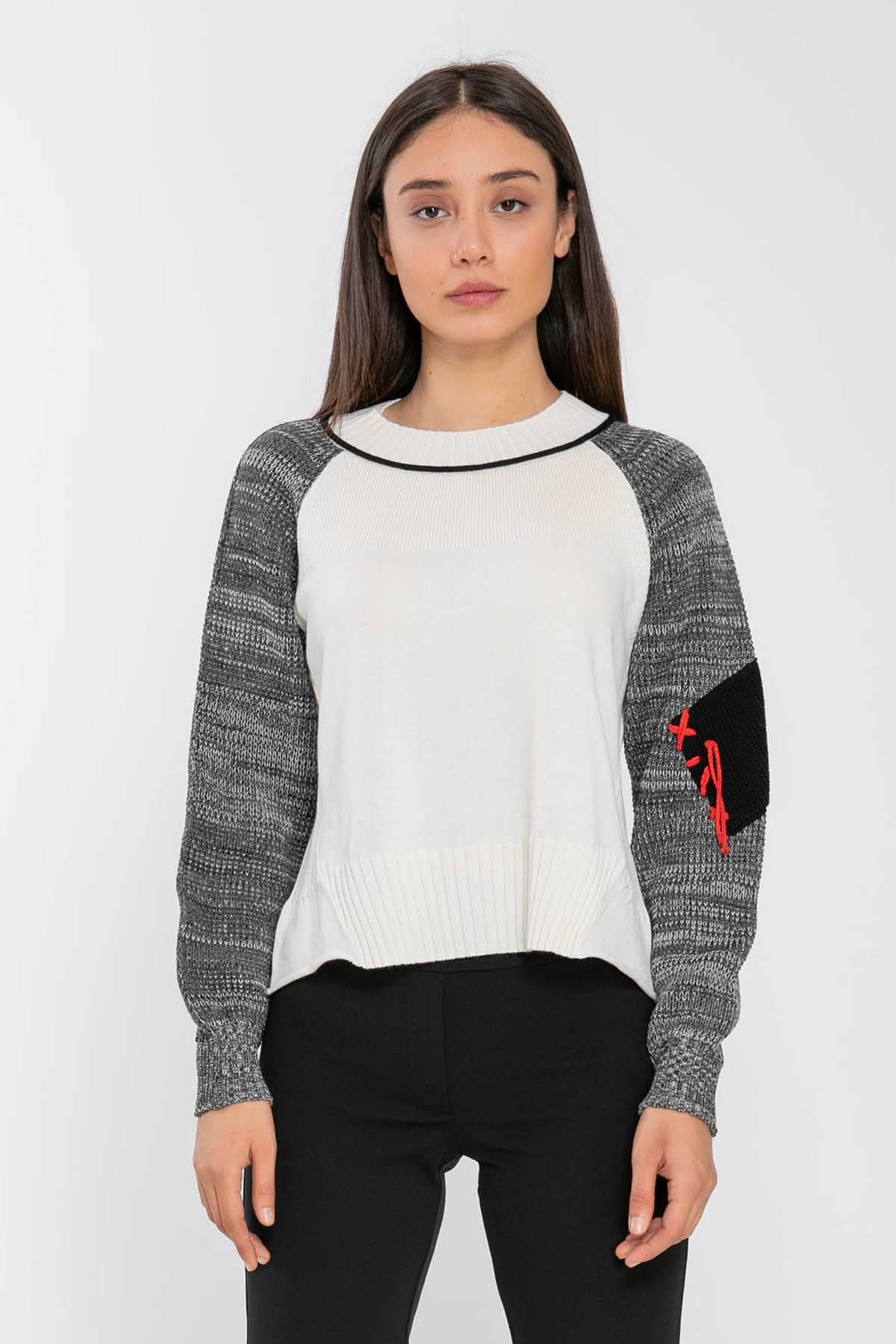 Crea Concept Patchwork Kollu Triko-Libas Trendy Fashion Store