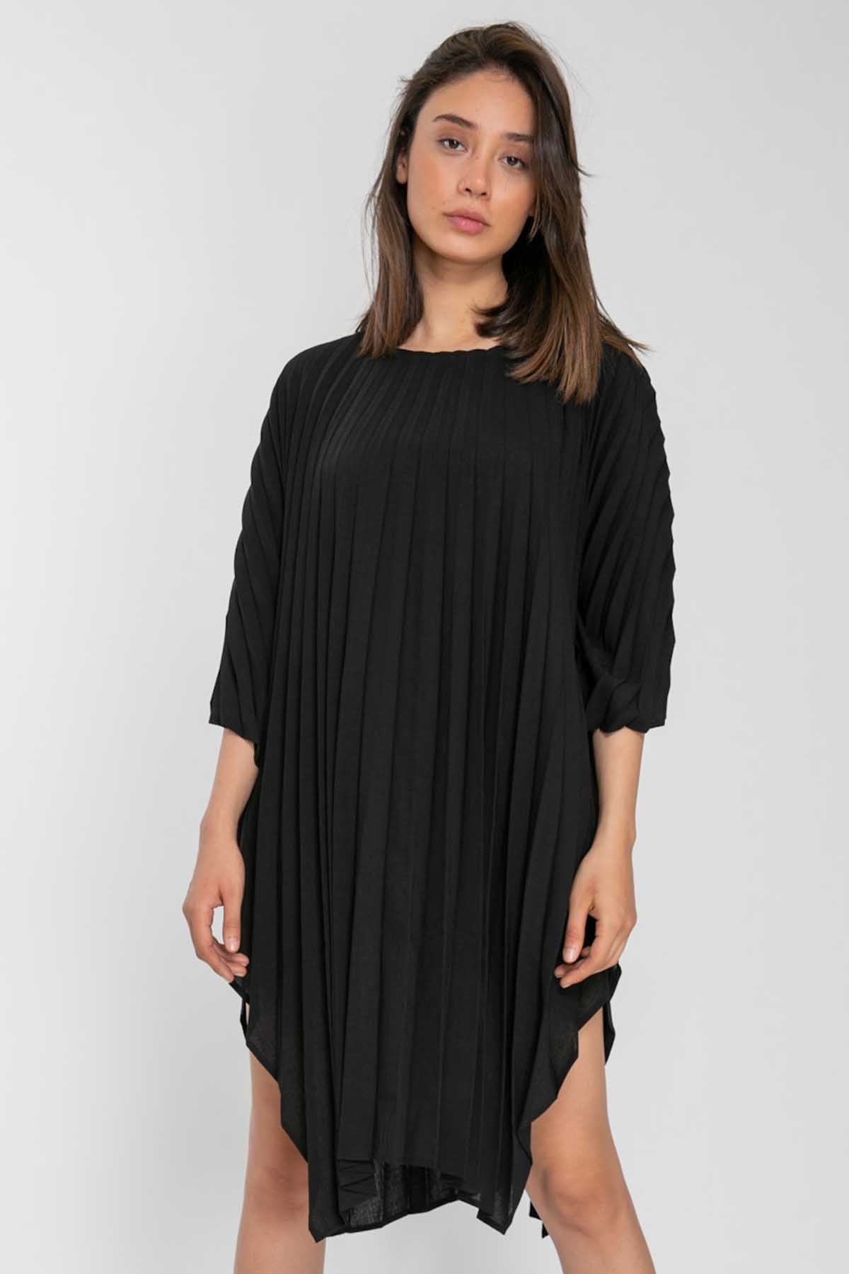 Crea Concept Pileli Yırtmaçlı Elbise-Libas Trendy Fashion Store