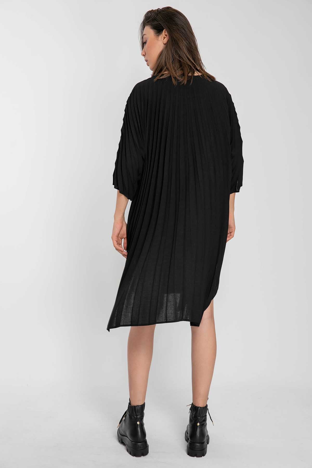 Crea Concept Pileli Yırtmaçlı Elbise-Libas Trendy Fashion Store