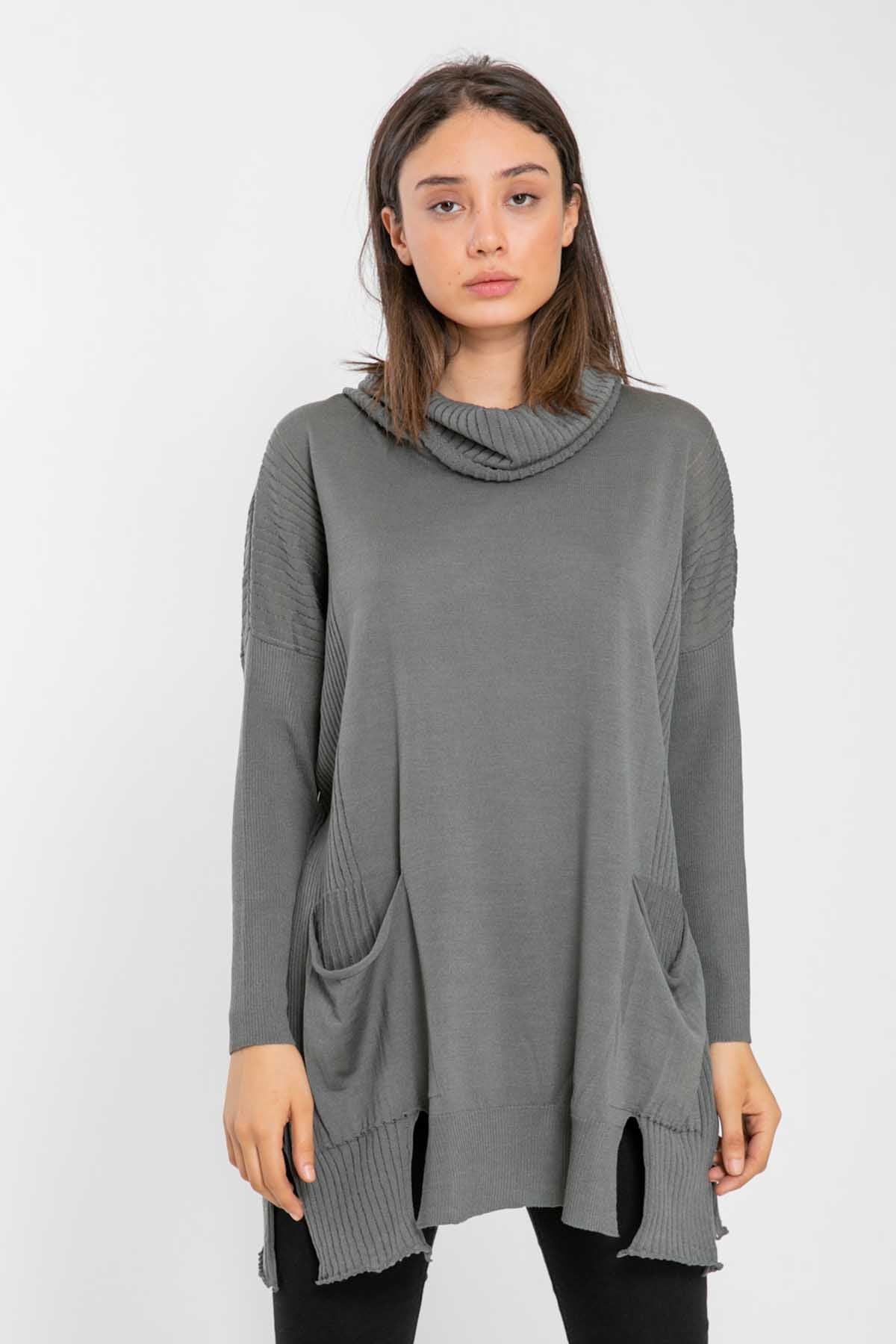 Crea Concept Şal Yaka Düşük Omuz Triko-Libas Trendy Fashion Store