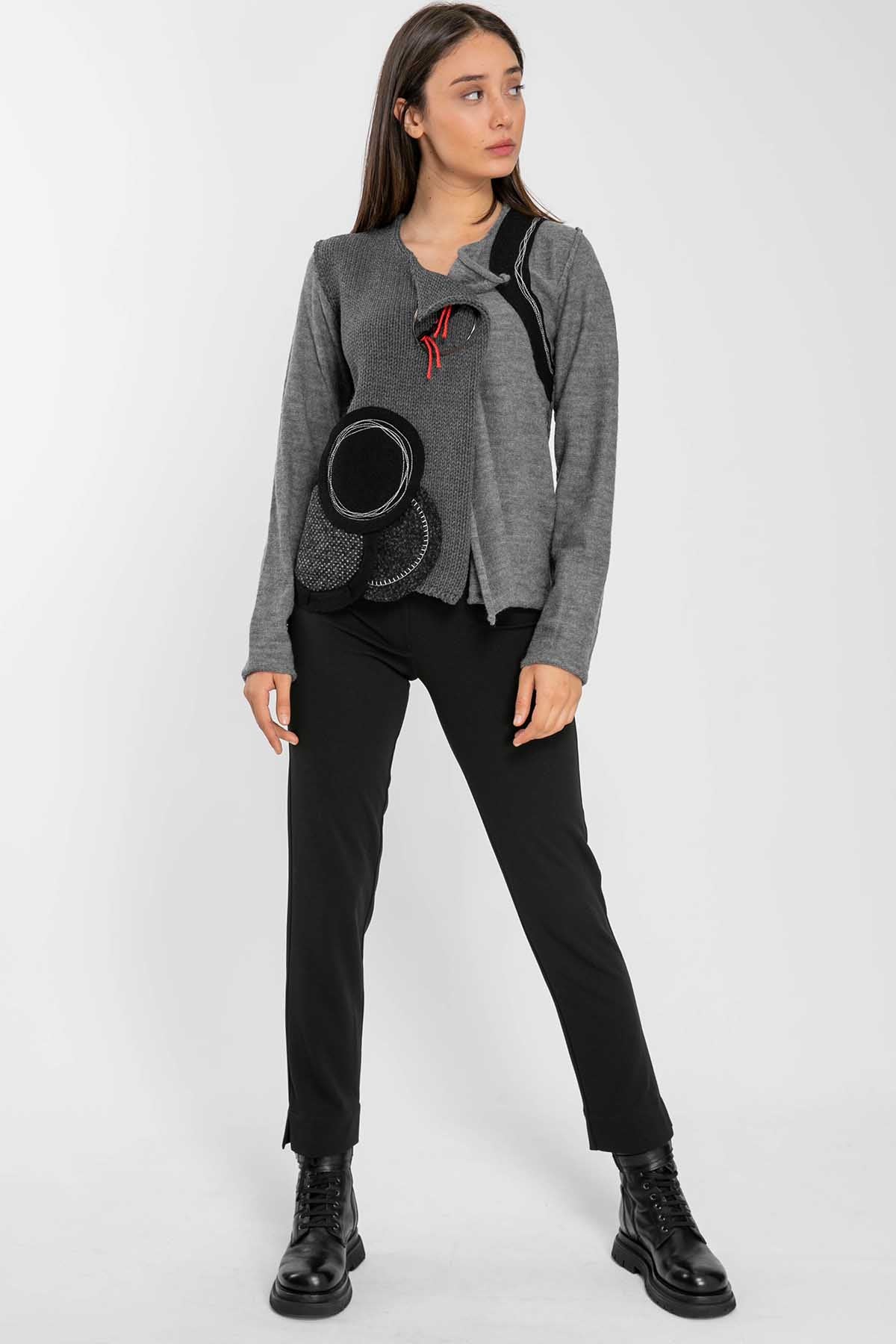 Crea Concept Patchwork Triko Ceket-Libas Trendy Fashion Store