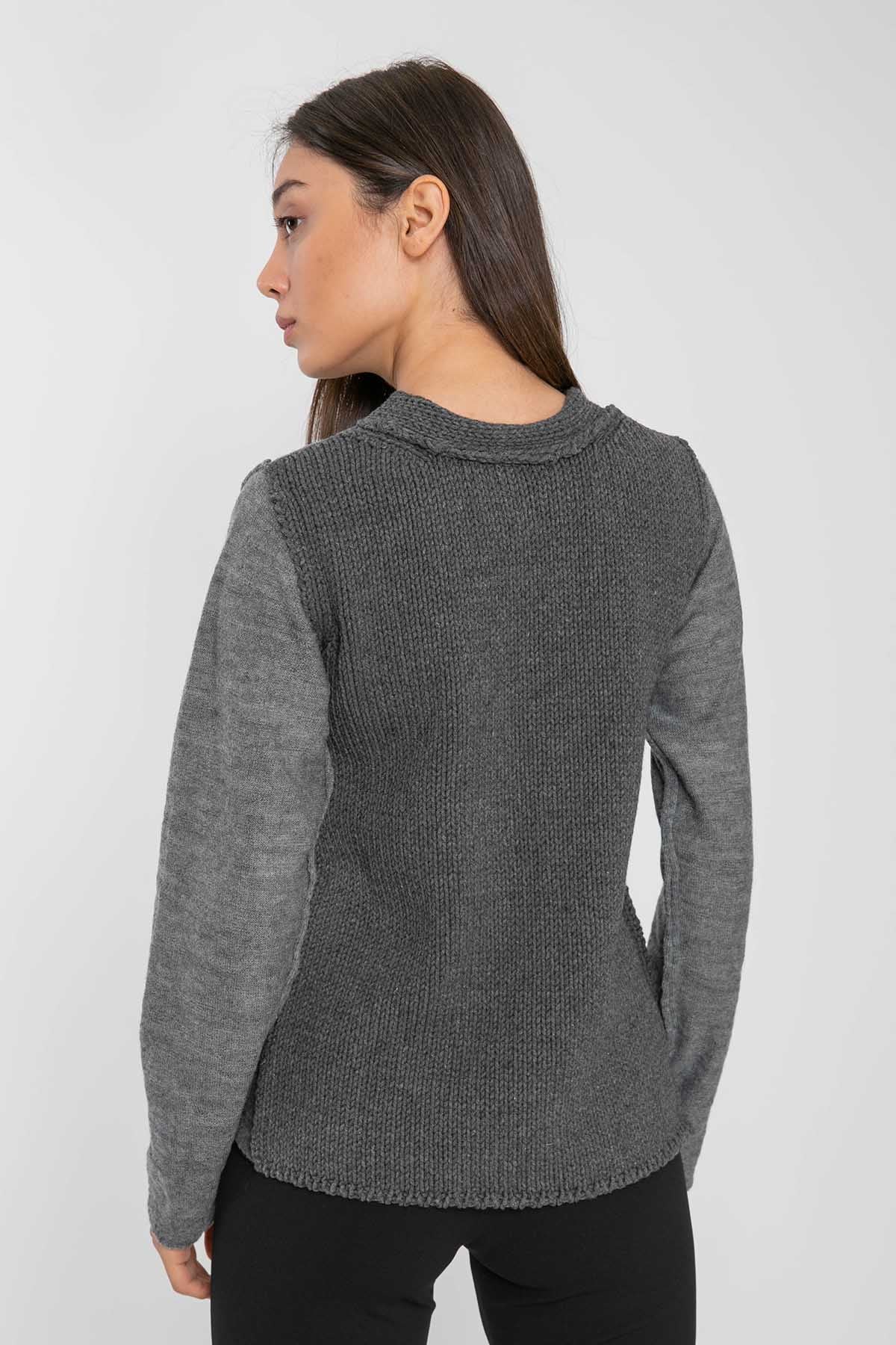 Crea Concept Patchwork Triko Ceket-Libas Trendy Fashion Store