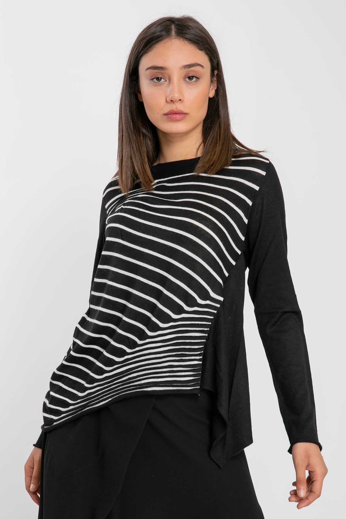 Crea Concept Çizgili Asimetrik Triko-Libas Trendy Fashion Store