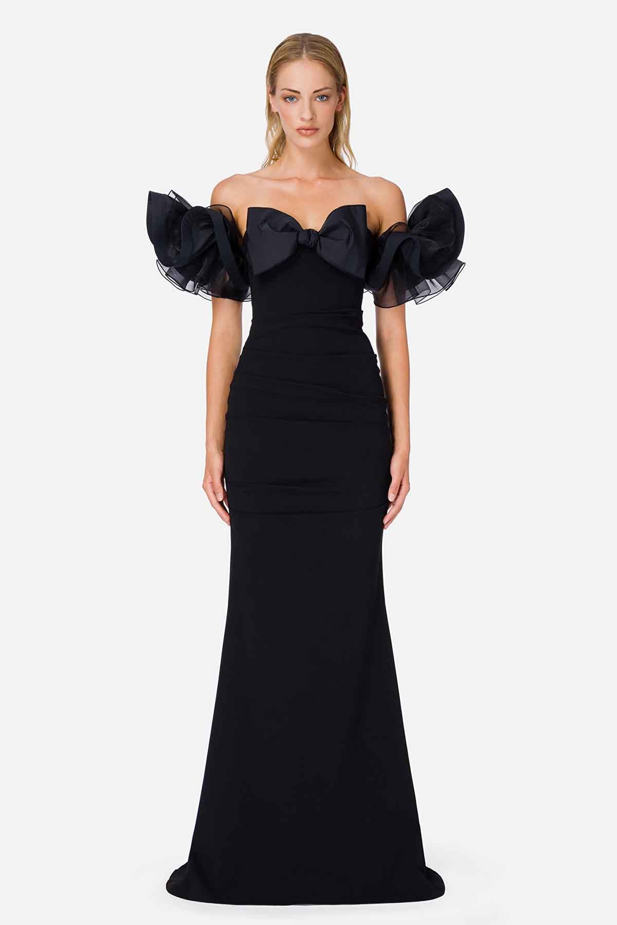 Elisabetta Franchi Volanlı Omuz Balık Elbise-Libas Trendy Fashion Store