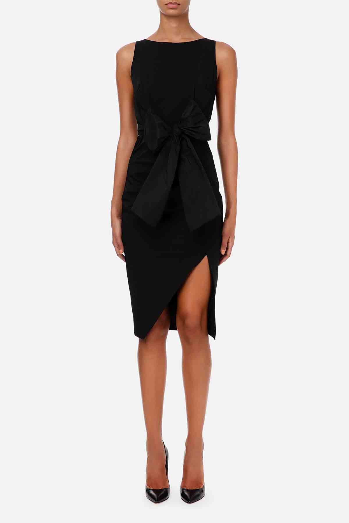 Elisabetta Franchi Fiyonk ve Asimetrik Yırtmaçlı Elbise-Libas Trendy Fashion Store