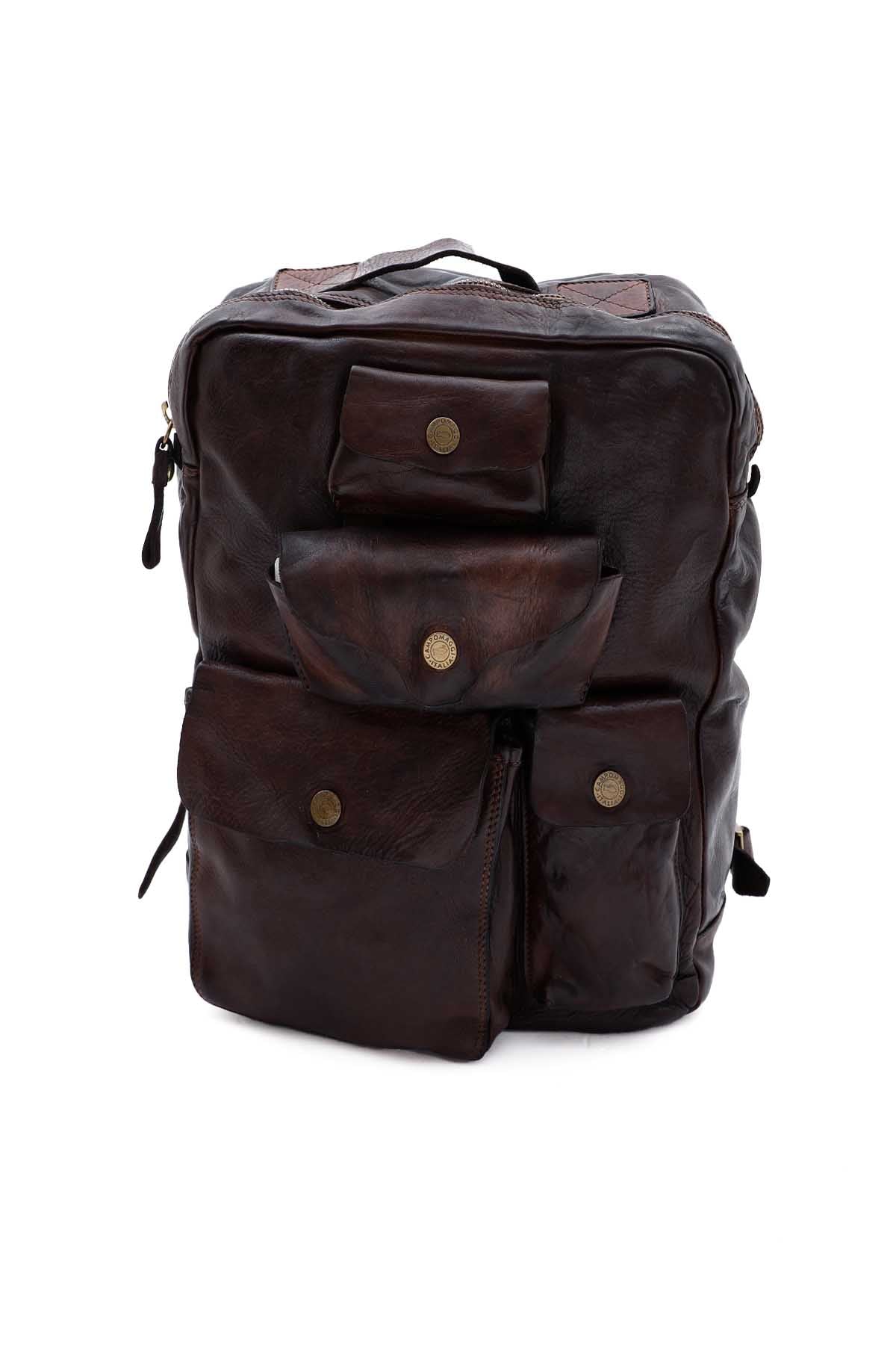 Campomaggi Çok Cepli Deri Sırt Çantası-Libas Trendy Fashion Store