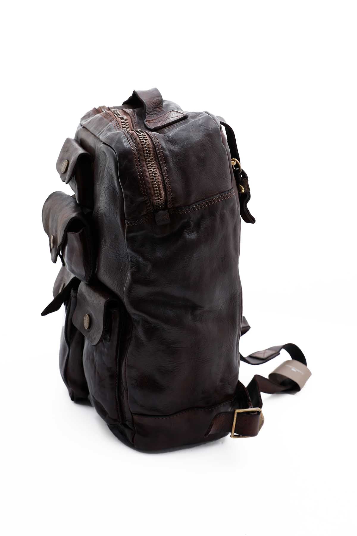 Campomaggi Çok Cepli Deri Sırt Çantası-Libas Trendy Fashion Store