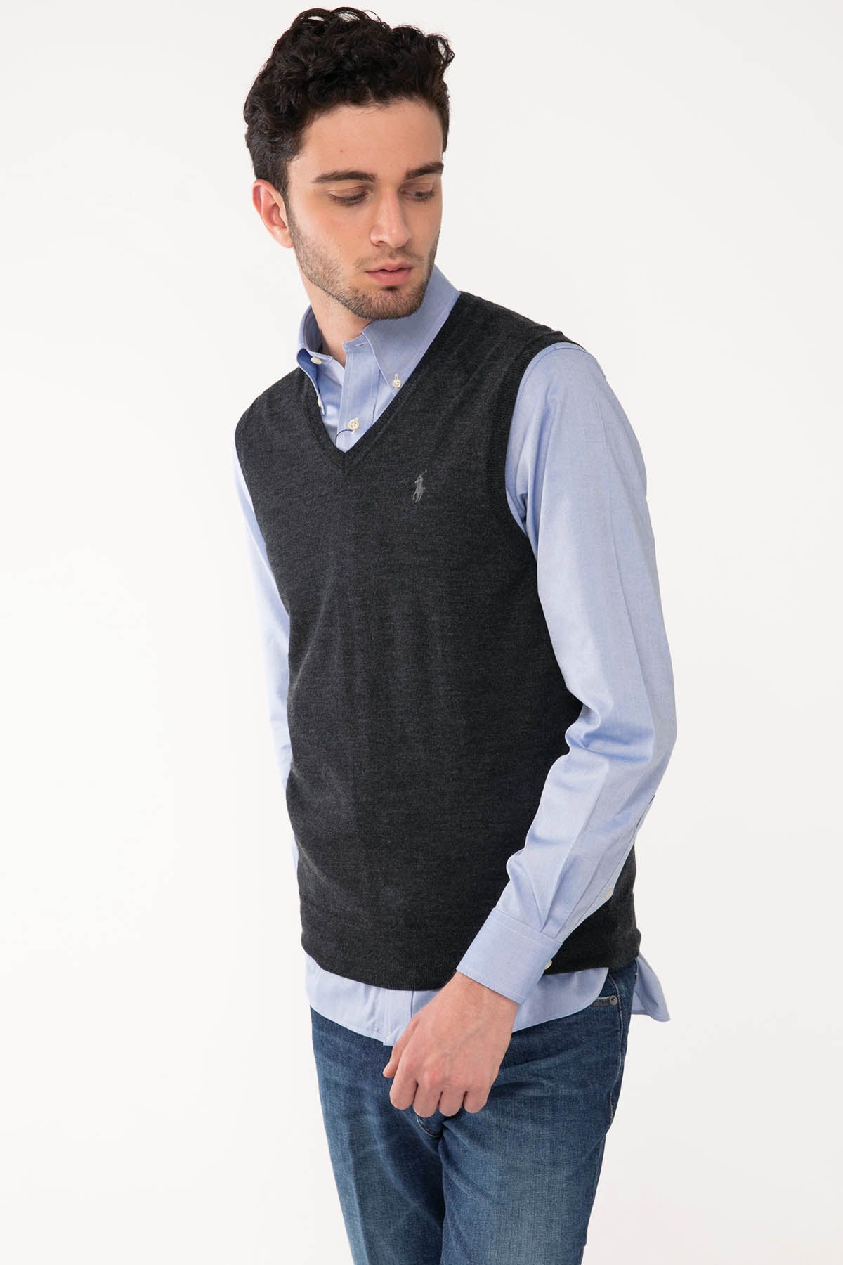 Polo Ralph Lauren Slim Fit Yün Triko Yelek-Libas Trendy Fashion Store