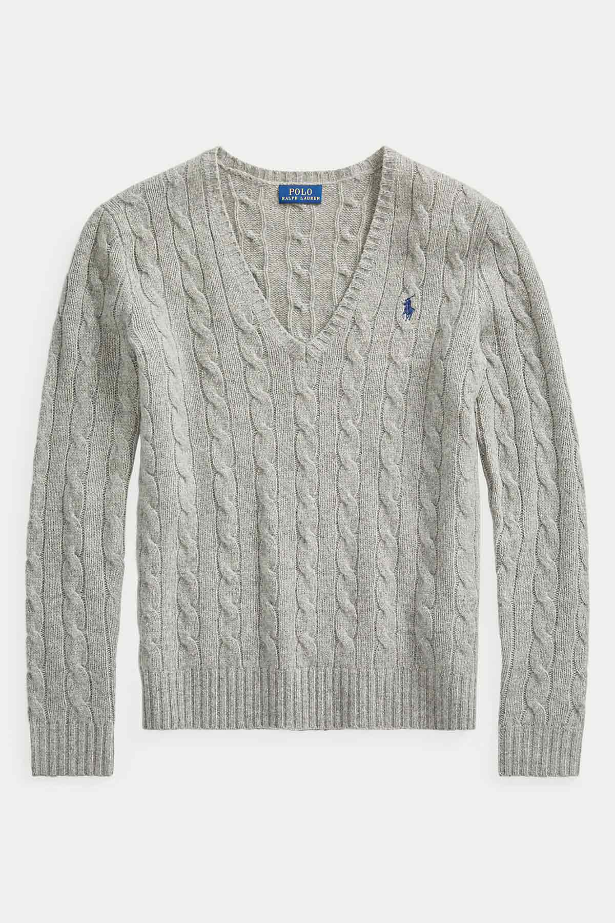 Polo Ralph Lauren V Yaka Kaşmirli Saç Örgü Triko-Libas Trendy Fashion Store